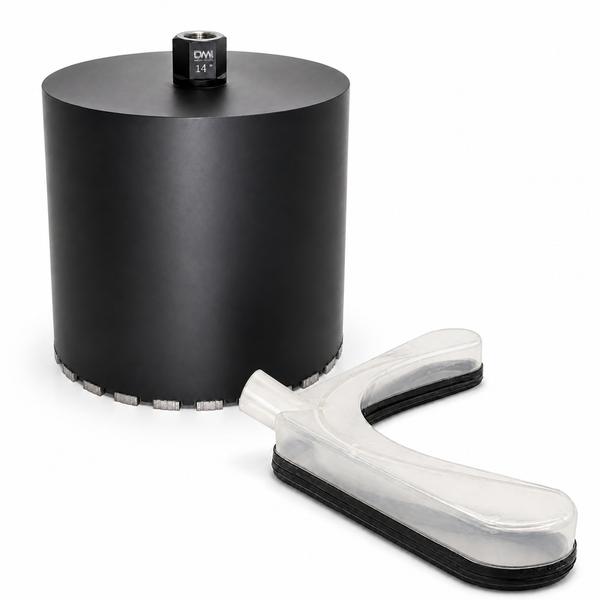 DMI 14-inch Pro Direct bundle with diamond core bit and V500 V-style slurry control ring