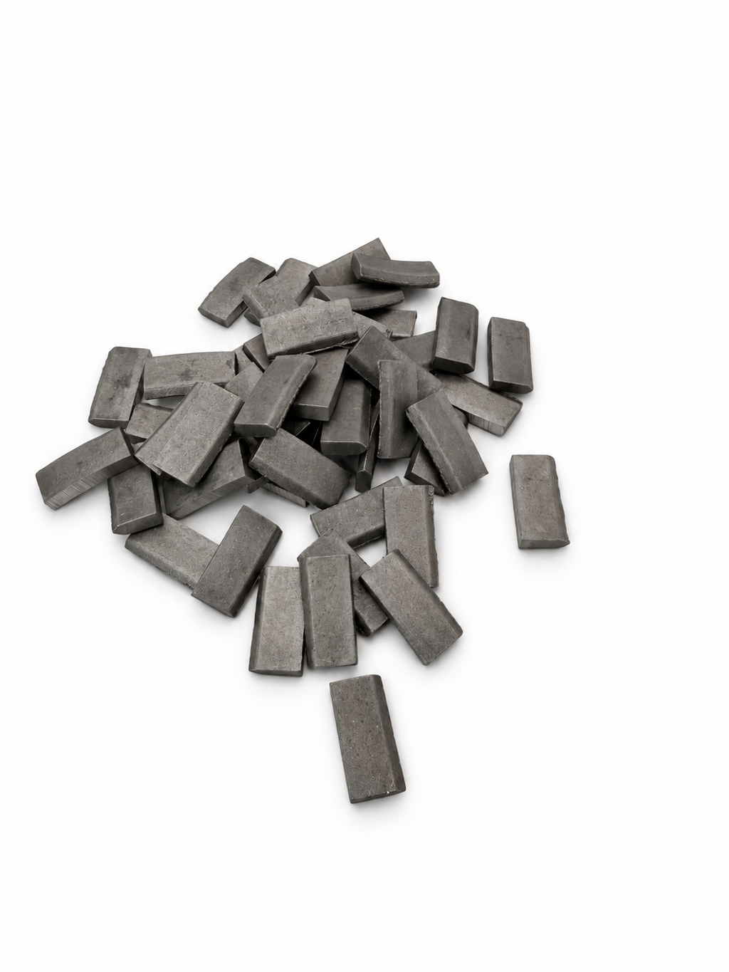 Krank loose diamond core drill segments with smooth roof tops, shown as a representative batch