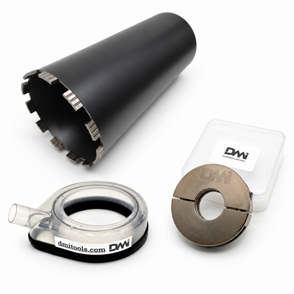 DMI diamond core drill bit, slurry control ring, and breakaway washer complete Pro Direct bundle