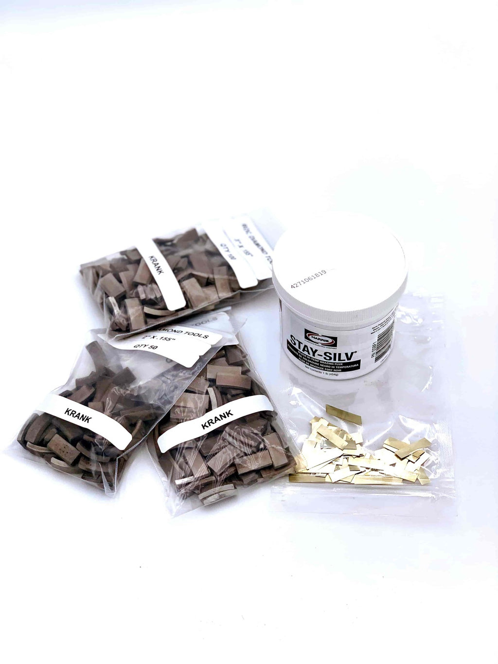 Silver Solder 49% - 100 pack strips / plates for Core Drill Bit Retipping, Brazing Segments - DMI Tools